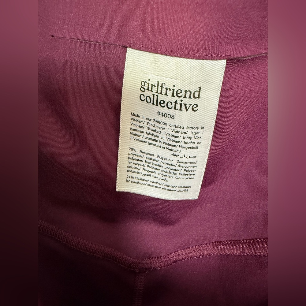 Girlfriend Collective High Rise Compressive Crop Leggings Wine Plum Size XXL 2X - Picture 4 of 7
